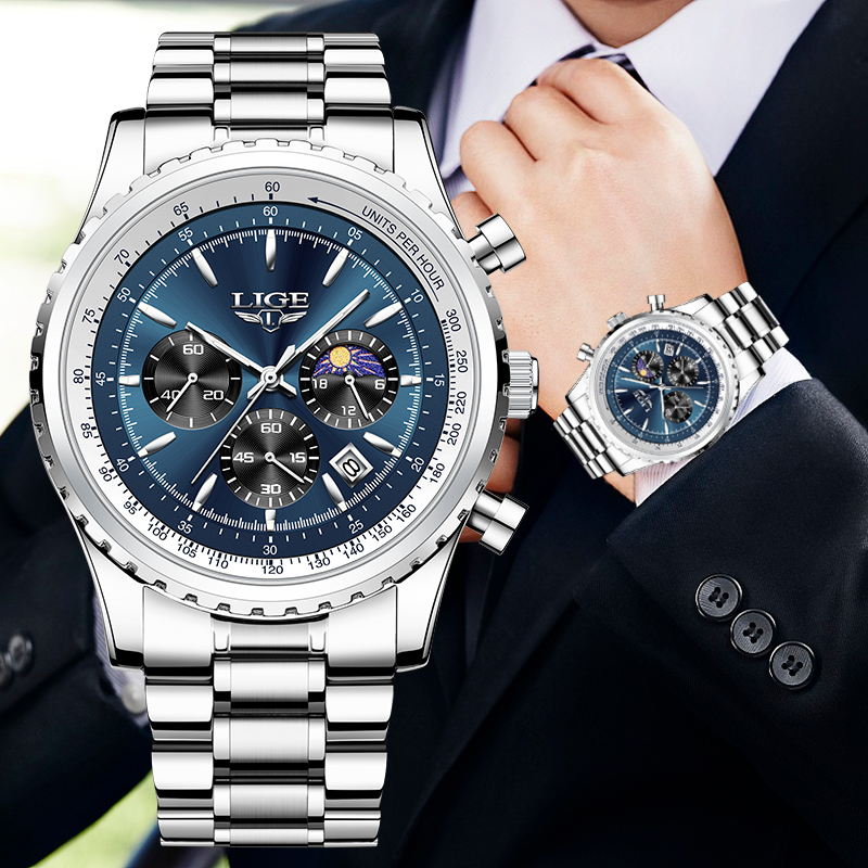 Luxury Watch Magazine - LIGE-ساعة كوارتز فاخرة للرجال ، مرحلة