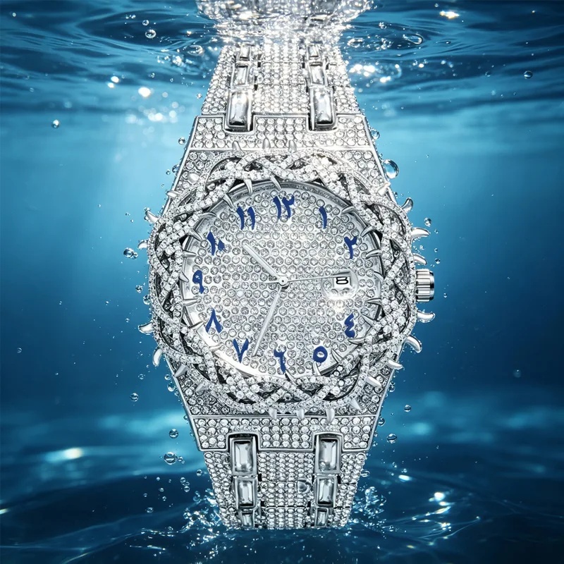 Luxury Watch Iceberg - ساعة يد رجالية فاخرة مرصعة بالكريستال